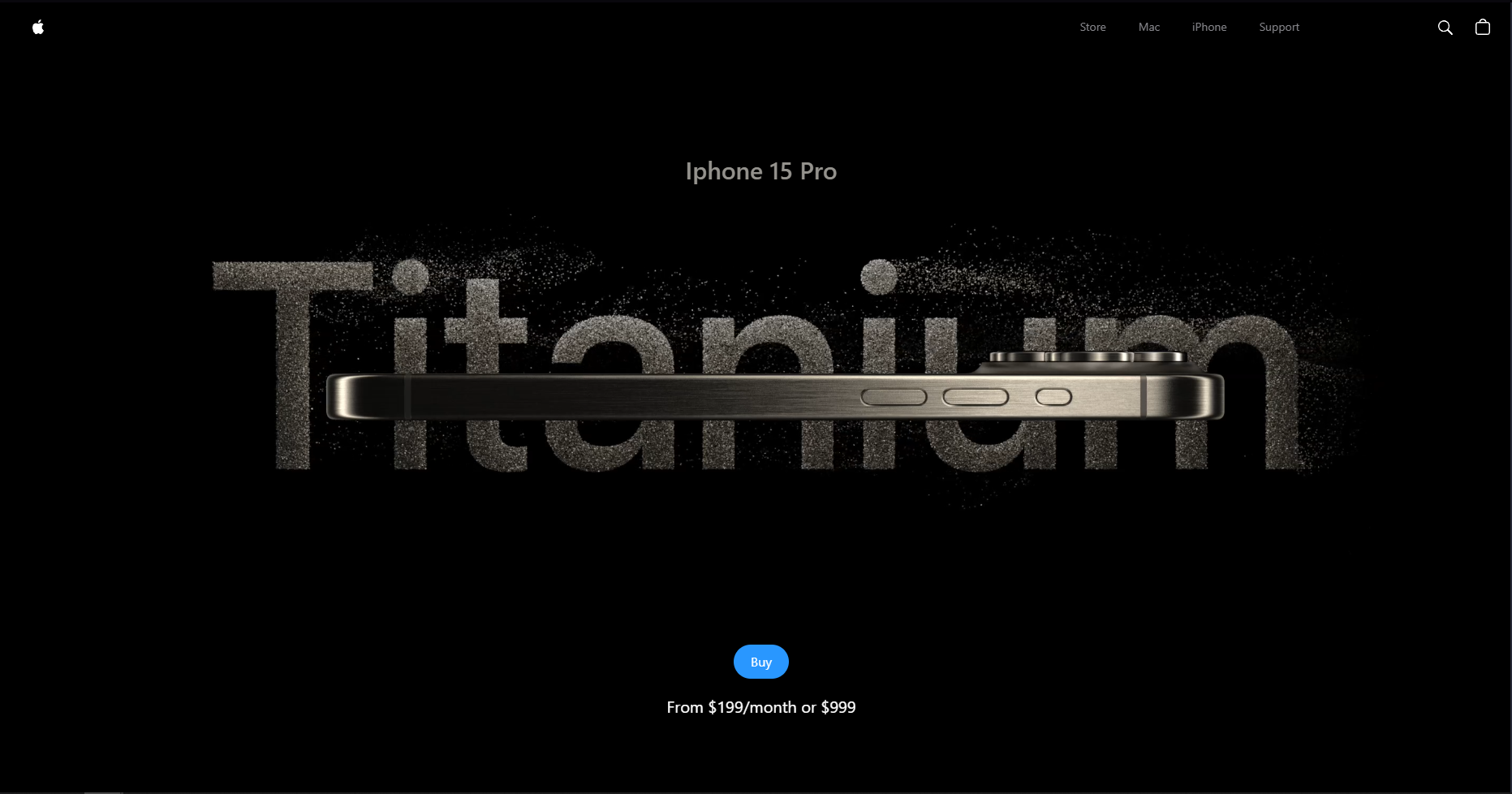 3D showcase of the iPhone 15 in titanium