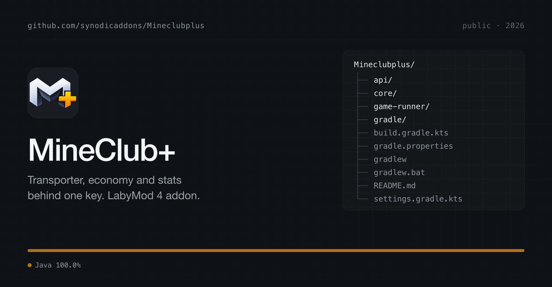 Cover for MineClub+ with its icon and file tree