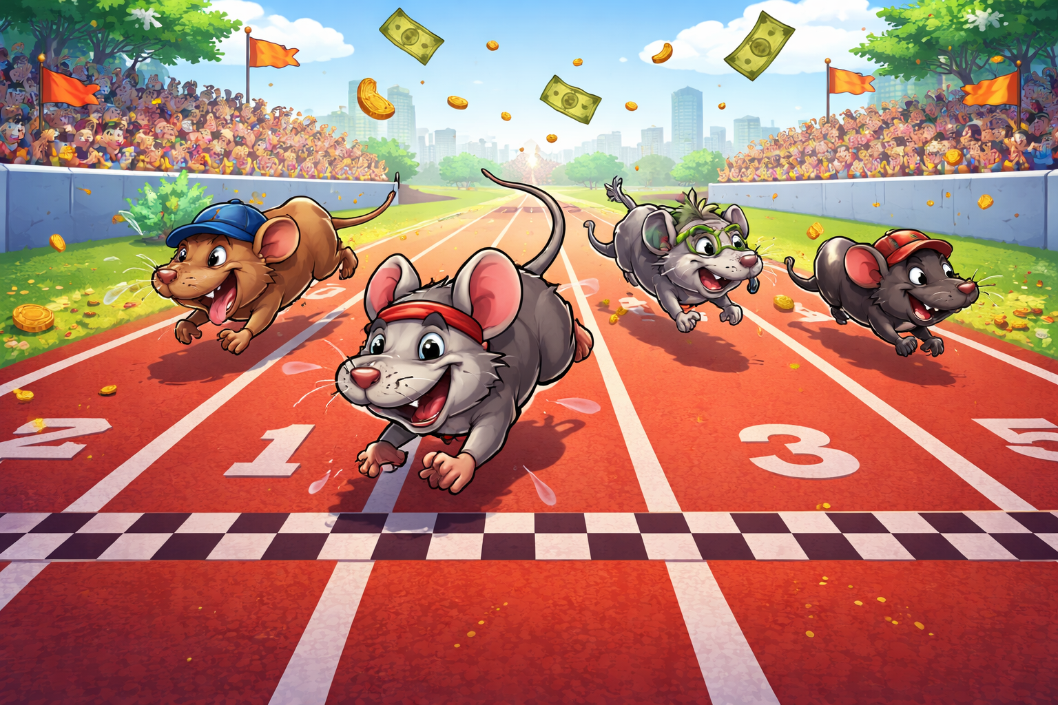 RatRace racing game with rats on a race track
