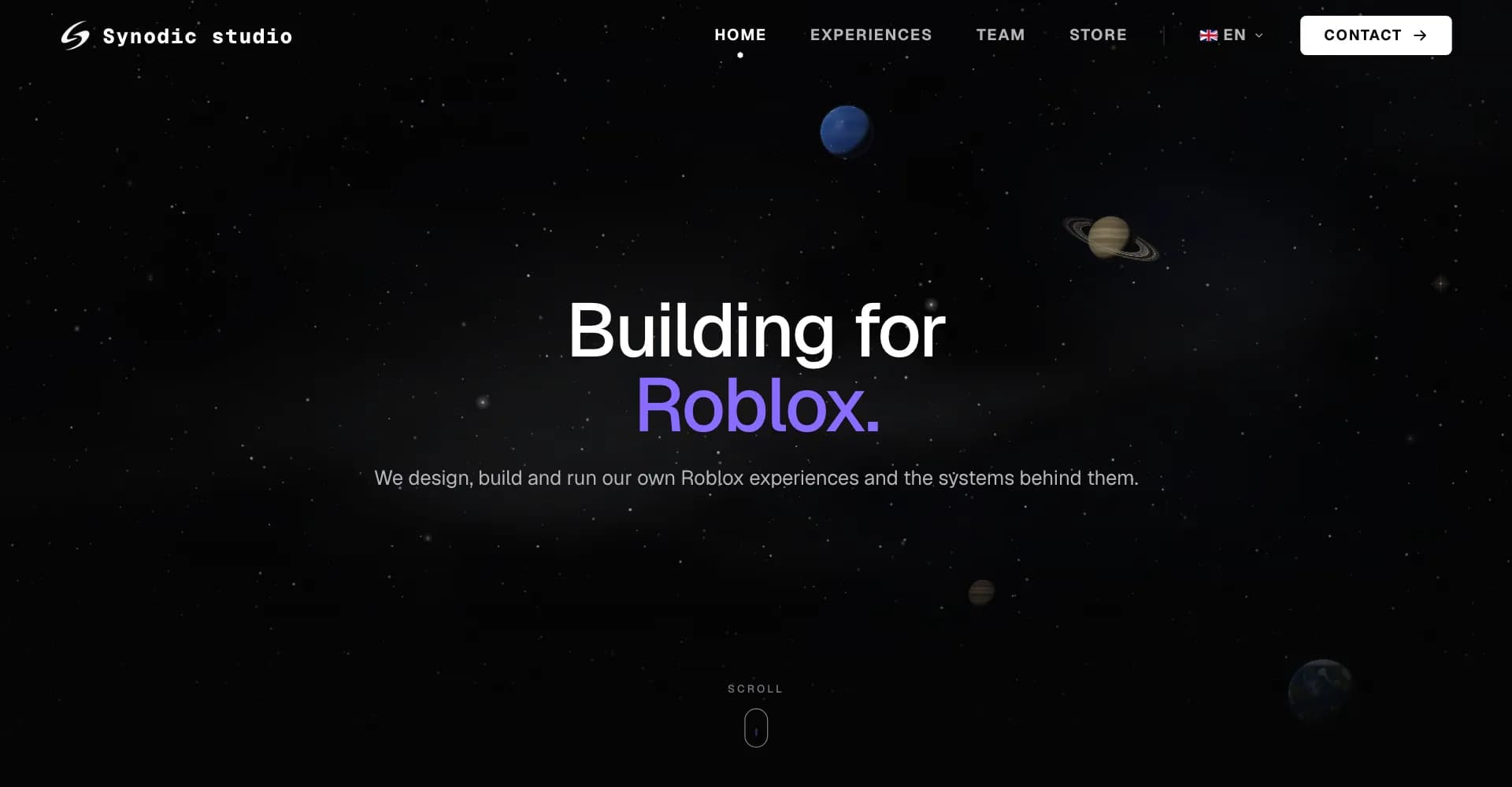 Preview of the Synodic Studio homepage